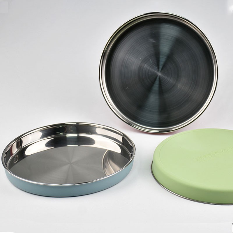 304 Stainless Steel Pet Plate | Non‑Slip Silicone Base Anti‑Tip Dog Cat Feeding Dish